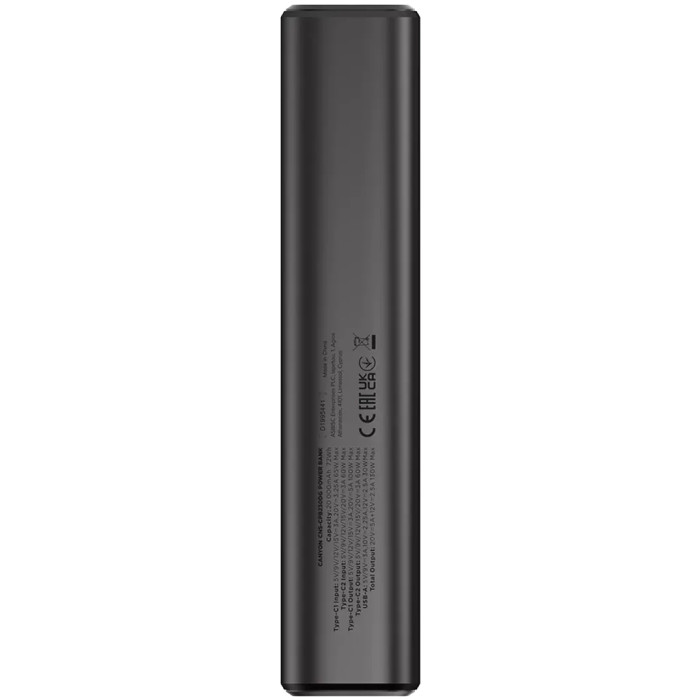 Батарея універсальна Canyon 20000mAh OnPower 230 TFT PD/130W Dark Grey (CNS-CPB230DG)