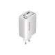 Зарядний пристрій Canyon 1xUSB-C PD65W + 1xUSB QC3.0 + cable USB-C to USB-C white (CNS-CURC65ACW)
