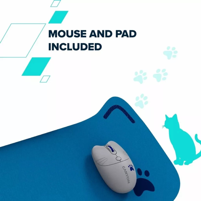 Комплект Canyon HSET-W6 Kitty Edition Wireless UA Blue (CNS-HSETW6BL)