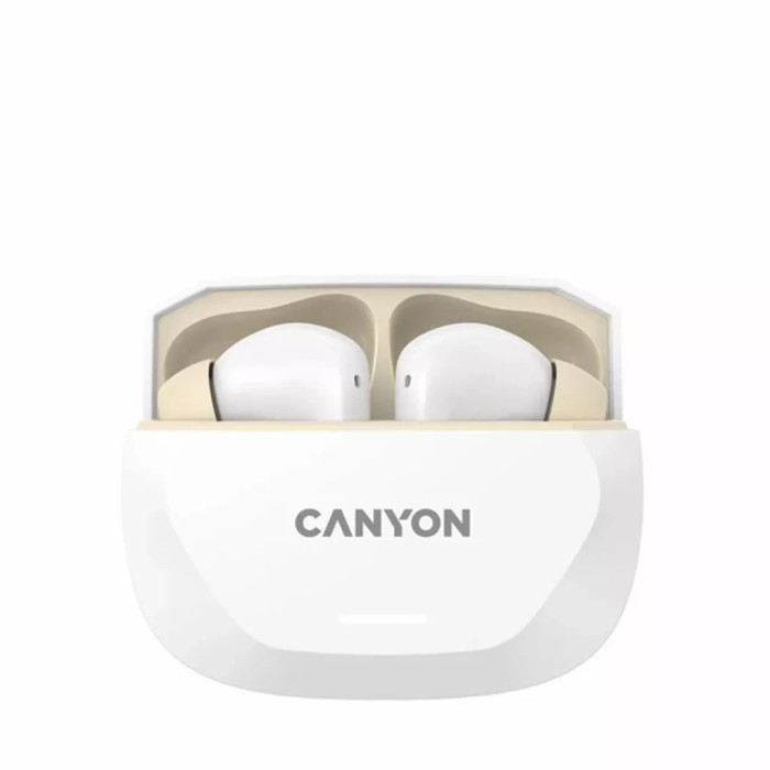 Навушники Canyon Hexagon 7 TWS ANC+ENC Wireless Charge White/Beige (CNS-TWS7WB)