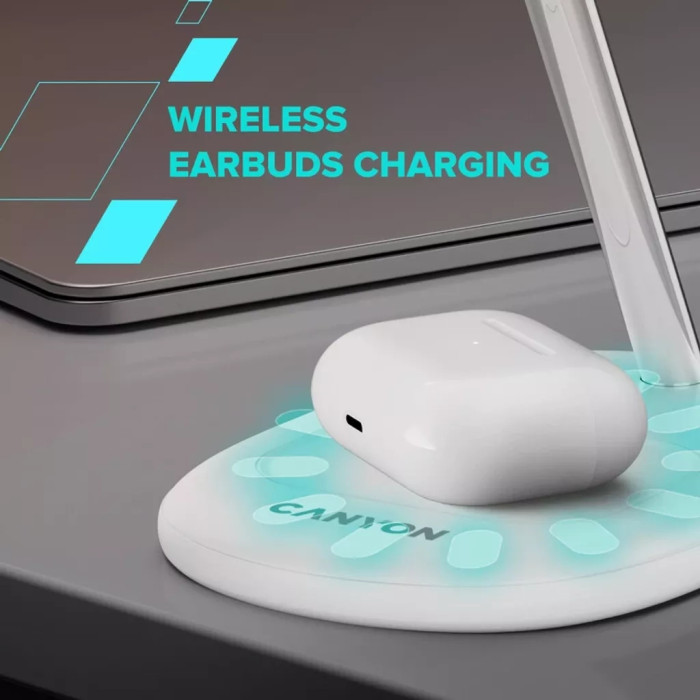 Зарядний пристрій Canyon wireless charger WCS-205 15W Qi2 2in1 Black (CNS-WCS205B)