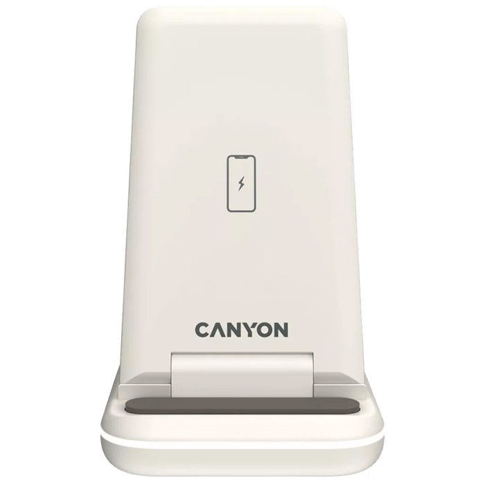 Зарядний пристрій Canyon WS-304 Foldable 3in1 Wireless charger Cosmic Latte (CNS-WCS304CL)
