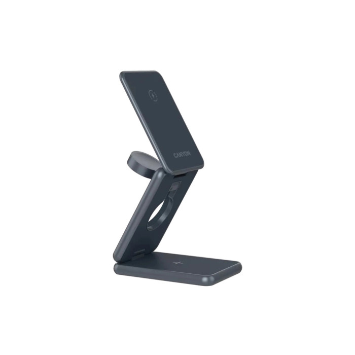 Зарядний пристрій Canyon Foldable wireless charger 15W 3in1 Metal (CNS-WCS309M)