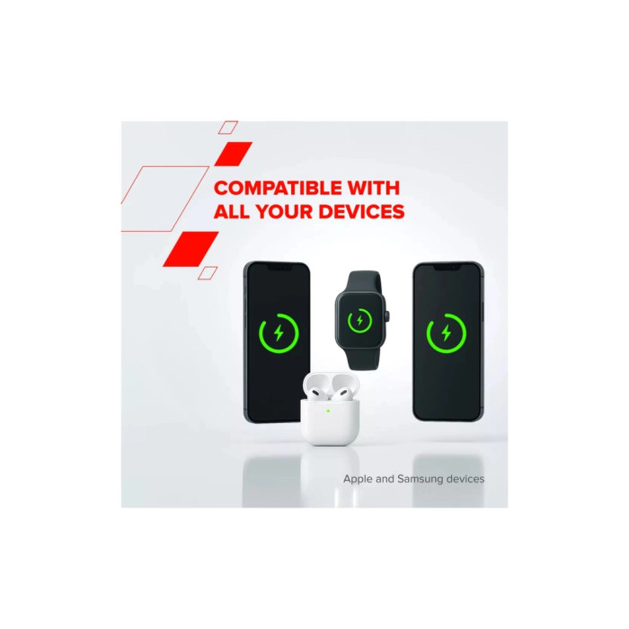 Зарядний пристрій Canyon 4-in-1 wireless charging stand 30W + cable 1.0m white (CNS-WCS405WW/A)