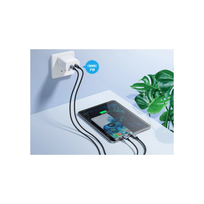 Дата кабель USB-C to USB-C 2.0m PD60W black Choetech (6932112105035)