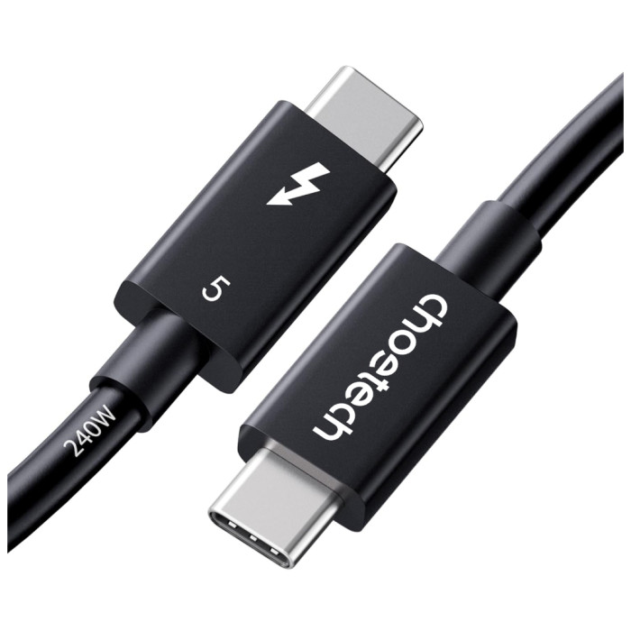 Дата кабель USB-C to USB-C 1.0m Thunderbolt 5 Intel certified Choetech (A3011)