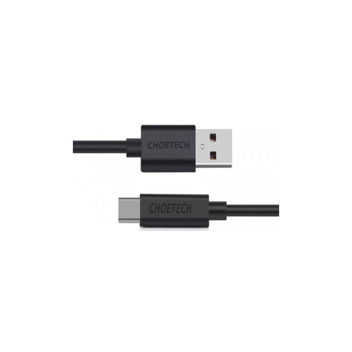 Дата кабель USB 2.0 AM to USB-C 3.0m 18W PVC black Choetech (AC0004-BK)