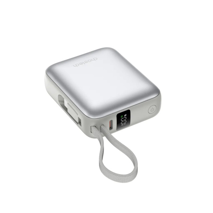 Батарея універсальна Choetech 10000mAh, 35W. PD/3.0, LED Display, buid-in type-C cabel, Silver (B832-SL)