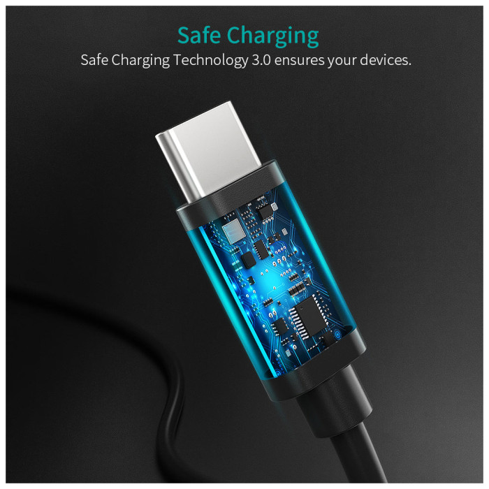 Дата кабель USB-C to USB-C 0.5m Choetech (CC0001-V4-PE)