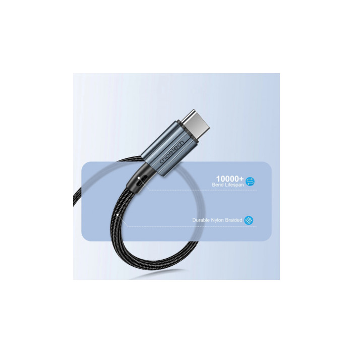 Дата кабель USB-C to USB-C 1.2m 60W braided black Choetech (XCC-1014)