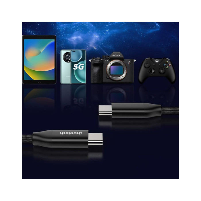Дата кабель USB-C to USB-C 2.0m 240W Choetech (XCC-1036-BK)