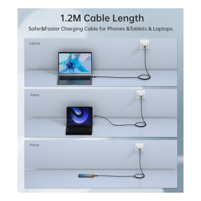 Дата кабель USB-C to USB-C 2.0m USB4 Gen 3 240W 8K Choetech (XCC-1042)
