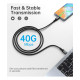 Дата кабель USB-C to USB-C 2.0m USB4 Gen 3 240W 8K Choetech (XCC-1042)