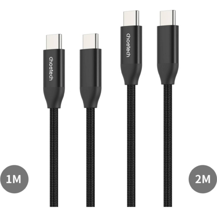 Дата кабель USB-C to USB-C 1.0m + 2.0m PD3.1 240W 2pcs Choetech (XCC-1060)