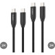 Дата кабель USB-C to USB-C 1.0m + 2.0m PD3.1 240W 2pcs Choetech (XCC-1060)