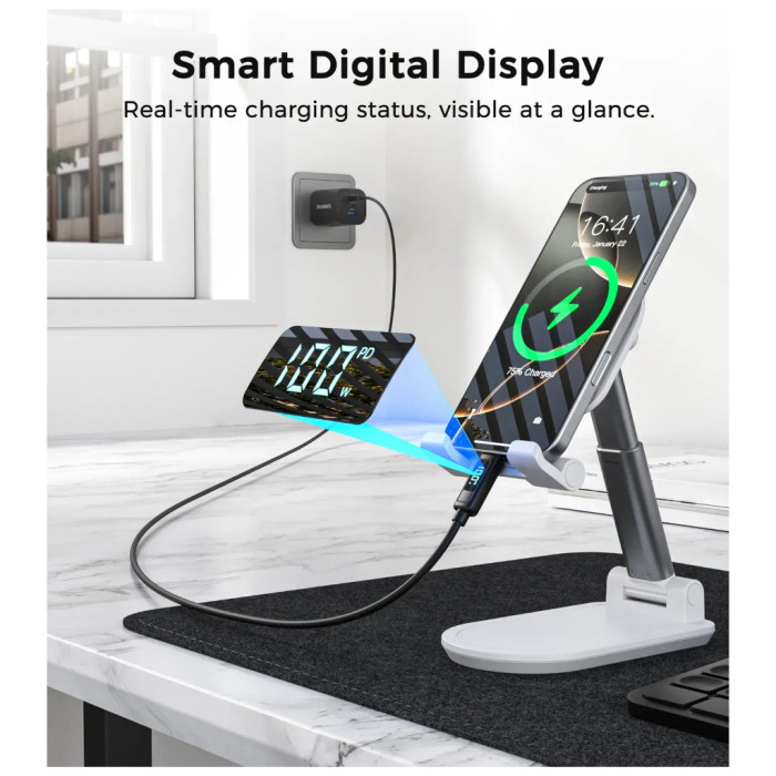 Дата кабель USB-C to USB-C 1.8m PD100W digital display silicone Choetech (XCC-1063)