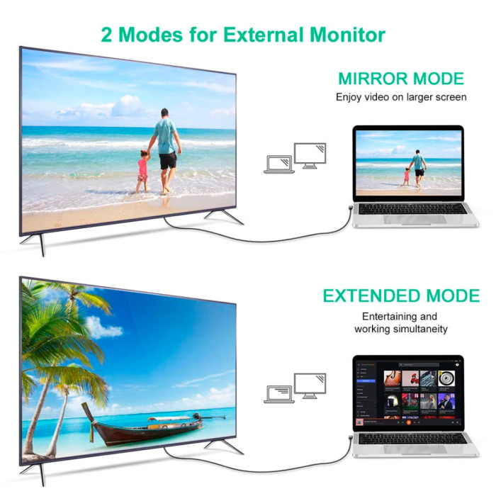 Кабель мультимедійний USB-C to HDMI M 1.8m 4K60Hz 90° corner Choetech (XCH-1803)