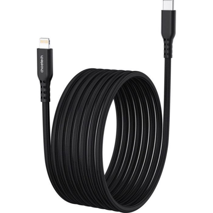 Дата кабель USB-C to Lightning 1.8m MFi PD20W braided black Choetech (XCL-1021-BK)