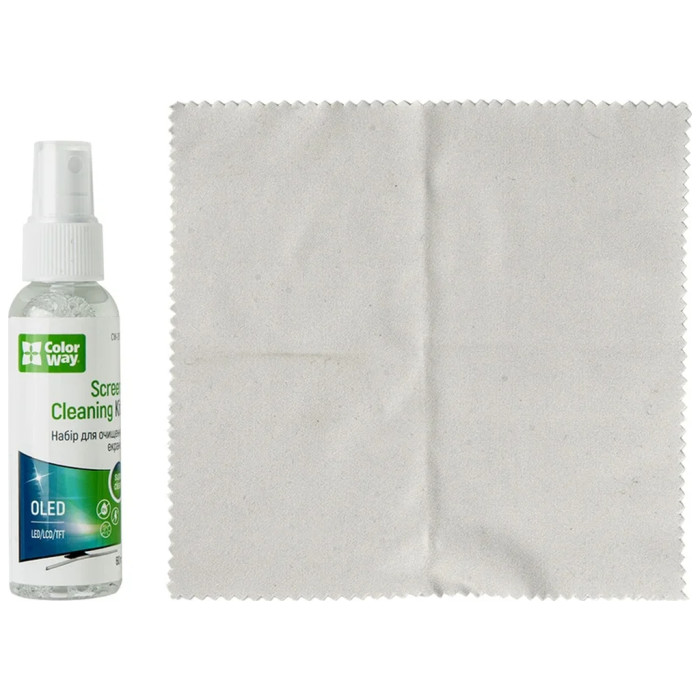 Спрей для очищення ColorWay Screens Cleaning Kit TV/OLED/LED/LCD 60ML + Microfibre (CW-2615)