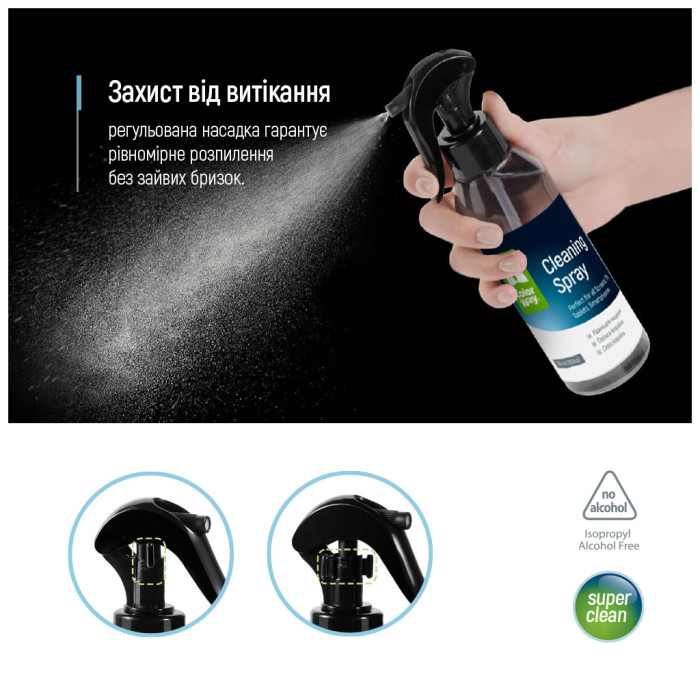 Спрей для очищення ColorWay Cleaning Kit, Large, OLED/LED/LCD/TFT, 550ml, microfibre*2 (CW-5500)