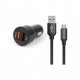 Зарядний пристрій ColorWay 2USB QC 3.0 black + cable MicroUSB 2.1A 1m (CW-CASC007)