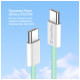Дата кабель USB-C to USB-C 1.0m 60W 3.0А green ColorWay (CW-CBPDCC061-G)