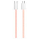 Дата кабель USB-C to USB-C 1.0m 60W 3.0А pink ColorWay (CW-CBPDCC061-P)