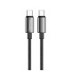 Дата кабель USB-C to USB-C 1.0m 5A 100W zinc alloy braided black ColorWay (CW-CBPDCC098-BK)