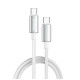 Дата кабель USB-C to USB-C 1.0m 5A 100W zinc alloy braided white ColorWay (CW-CBPDCC098-WT)