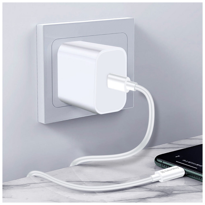 Дата кабель USB-C to USB-C 2.0m 5A 100W zinc alloy braided white ColorWay (CW-CBPDCC099-WT)