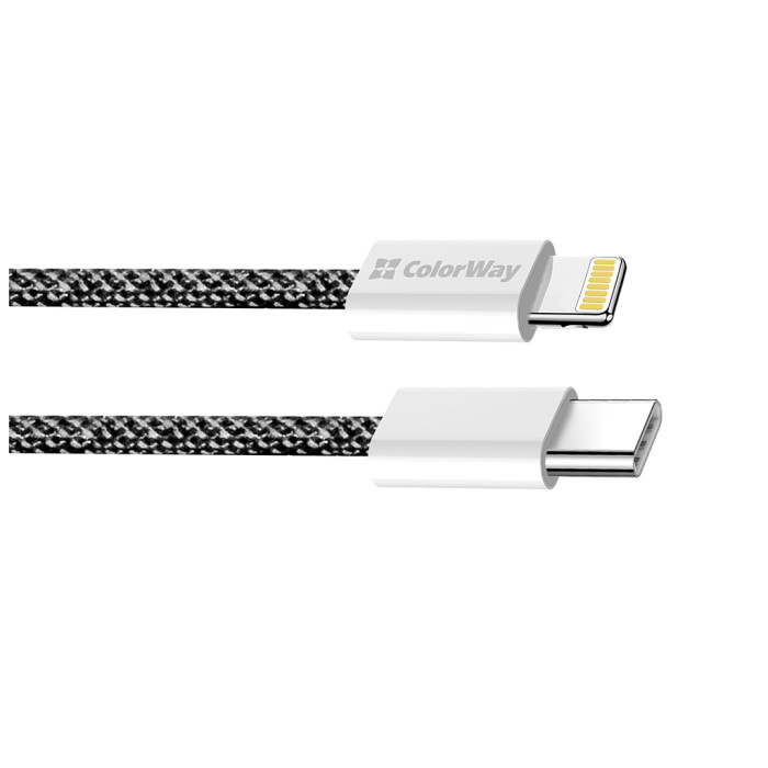 Дата кабель USB-C to Lightning 2.0m 27W PD FC black ColorWay (CW-CBPDCL068-BK)