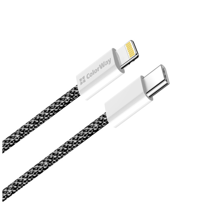 Дата кабель USB-C to Lightning 2.0m 27W PD FC black ColorWay (CW-CBPDCL068-BK)