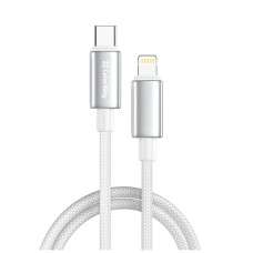 Дата кабель USB-C to Lightning 2.0m PD30W zinc alloy braided white ColorWay (CW-CBPDCL099-WT)