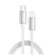 Дата кабель USB-C to Lightning 2.0m PD30W zinc alloy braided white ColorWay (CW-CBPDCL099-WT)