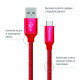 Дата кабель ColorWay Кабель Colorway USB - Type-C 2.1А 1м червоний (CW-CBUC003-RD)