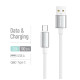 Дата кабель USB 2.0 AM to USB-C 1.0m 3A zinc alloy braided white ColorWay (CW-CBUC098-WT)