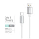 Дата кабель USB 2.0 AM to USB-C 2.0m 3A zinc alloy braided white ColorWay (CW-CBUC099-WT)