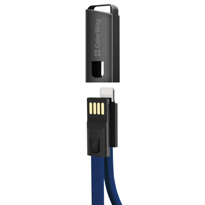 Дата кабель USB 2.0 AM to Lightning 0.22m blue ColorWay (CW-CBUL021-BL)