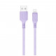 Дата кабель USB 2.0 AM to Lightning 1.0m soft silicone violet ColorWay (CW-CBUL044-PU)