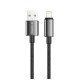 Дата кабель USB 2.0 AM to Lightning 1.0m 3A zinc alloy braided black ColorWay (CW-CBUL098-BK)