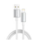 Дата кабель USB 2.0 AM to Lightning 1.0m 3A zinc alloy braided white ColorWay (CW-CBUL098-WT)
