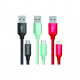 Дата кабель KIT 3 cables USB 2.0 AM to Lightning/Micro 5P/Type-C 1.0m 2.1А ColorWay (CW-CBULCM006-MIX)