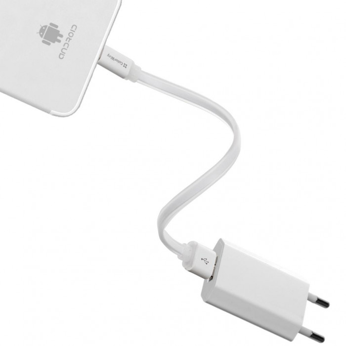 Дата кабель USB 2.0 AM to Micro 5P 0.25m white ColorWay (CW-CBUM-MUM25W)