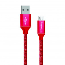 Дата кабель ColorWay Кабель Colorway USB - МicroUSB 2.1А 1м червоний (CW-CBUM002-RD)