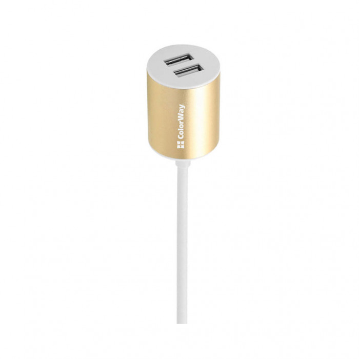 Зарядний пристрій ColorWay 2USB 2.1A + кабель 1.2м white (CW-CHA004-WT)