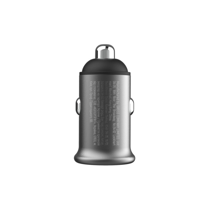 Зарядний пристрій ColorWay USB-C PD30W + USB QC3.0 car adapter (CW-CHA065PD-GR)