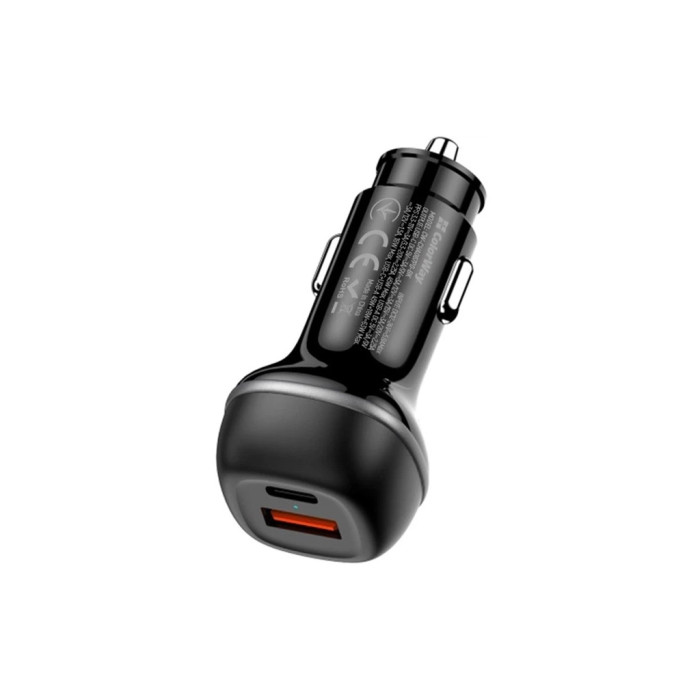 Зарядний пристрій ColorWay USB-C PD45W + USB QC3.0 car adapter (CW-CHA067PD-BK)