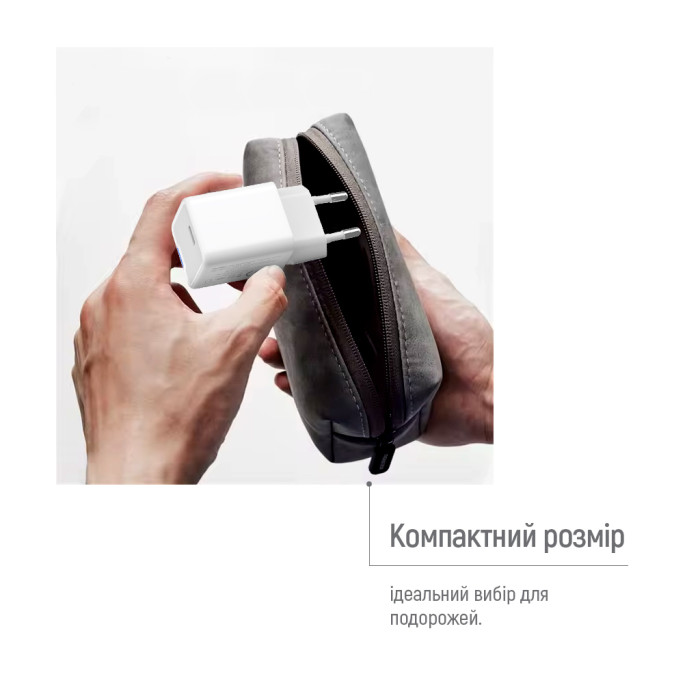 Зарядний пристрій ColorWay GaN Mini 65W PD Port PPS USB-C white (CW-CHS049PD-WT)