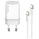 Зарядний пристрій ColorWay C101D GaN Mini 20W PD PPS USB-C + cable USB-C to Lightning white (CW-CHS059PDL-WT)