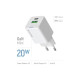 Зарядний пристрій ColorWay USB-C PD20W + 1xUSB QC4.0 white (CW-CHS062PD-WT)